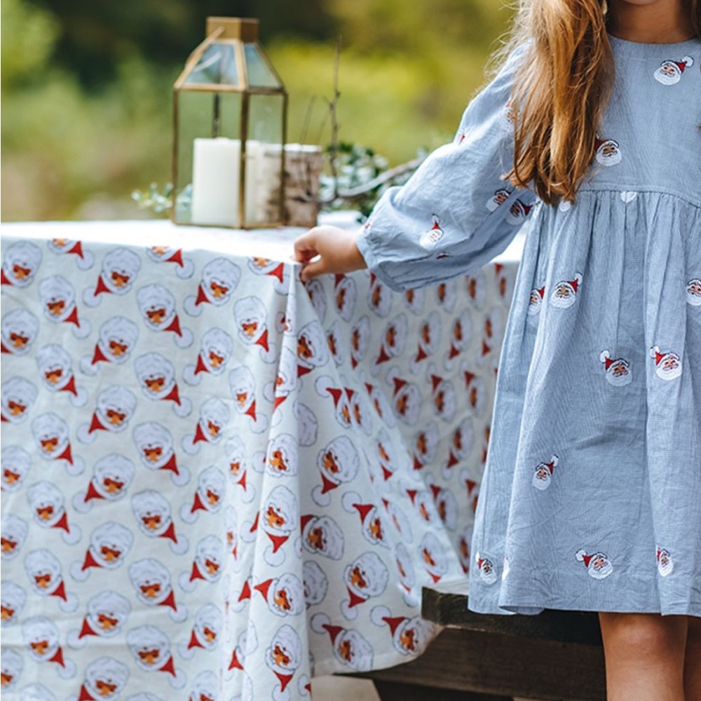 Pink Chicken Blue Santa Dress